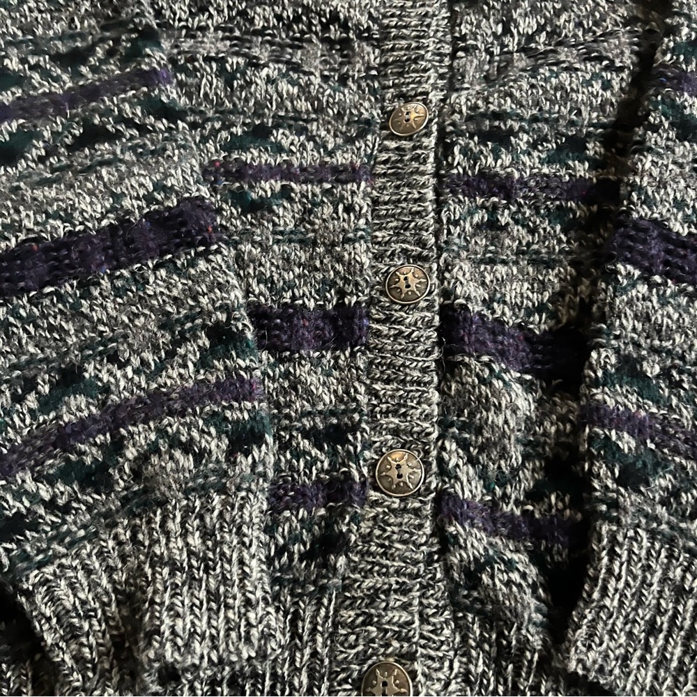 Vintage Cozy Alps Women’s Wool Button Up Cardigan Rustic Nordic Fair isle Small - Picture 4 of 8